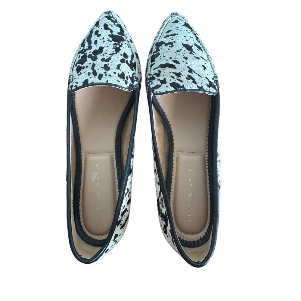 Kelly & Katie Jordi Loafer in White / Black Animal Print‎ Size 9.5 M